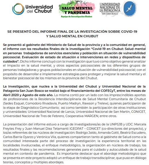 Informe final covid y pandemia