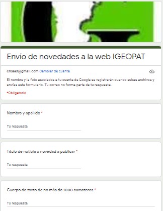 formulario envio de novedades al IGEopat